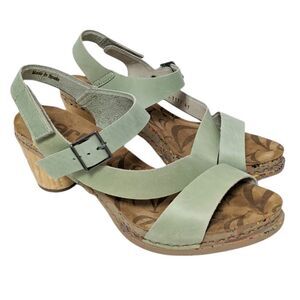 THE ART COMPANY Green Leather Strappy Sandals 41